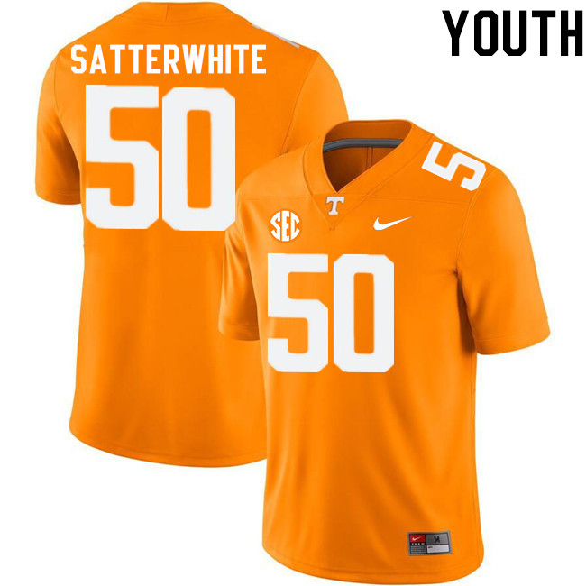 Youth #50 William Satterwhite Tennessee Volunteers College Football Jerseys Stitched-Orange